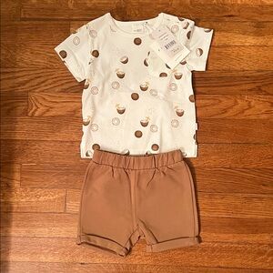 Petit Lem | Baby's 2-Piece Coconut Print T-Shirt & Shorts Set